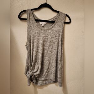 EUC Market Spruce Gray Soft Knit Sleeveless Side Tie Tank Top Sz MEDIUM